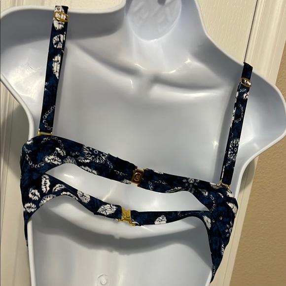 Bleu Rod Beattie Blue, Black and White Bikini Top - Picture 3 of 6